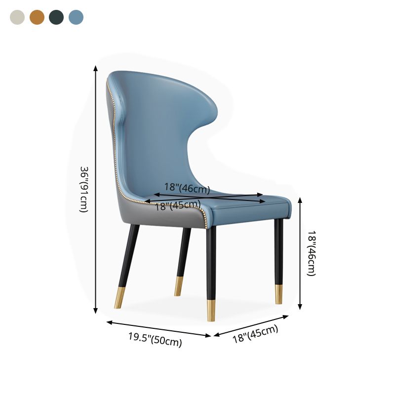Sillas con respaldo de estilo escandinavo, sillas sin brazos de comedor de cuero para el hogar