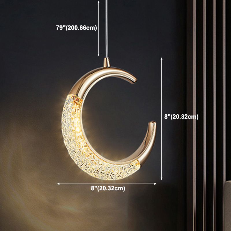 Modern Style Geometry Shape Hanging Light Metal 1 Light Hanging Light Fixture in Gold