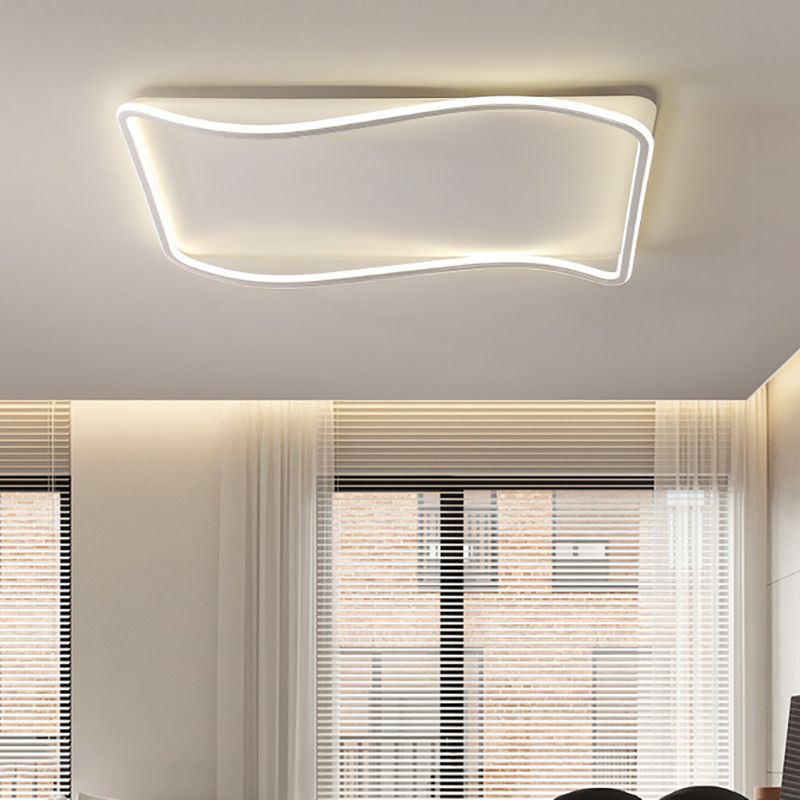 Rectangle Flush Light Modern Metal Flush Mount Light Fixture