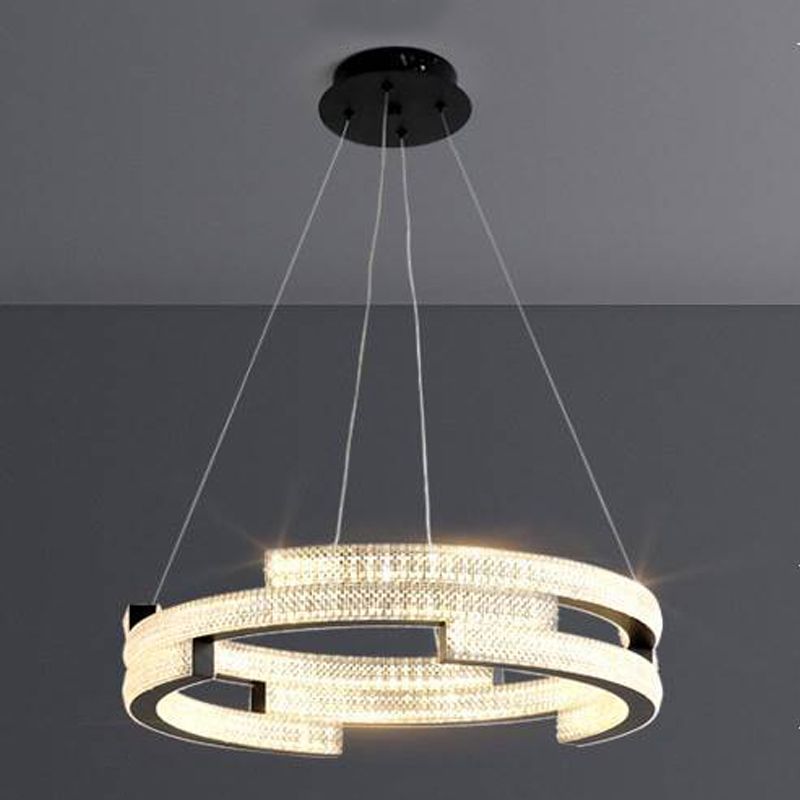 Lampadario moderno di lussuoso lampadario a sospensione di cristallo geometrico a sospensione del lampadario appeso