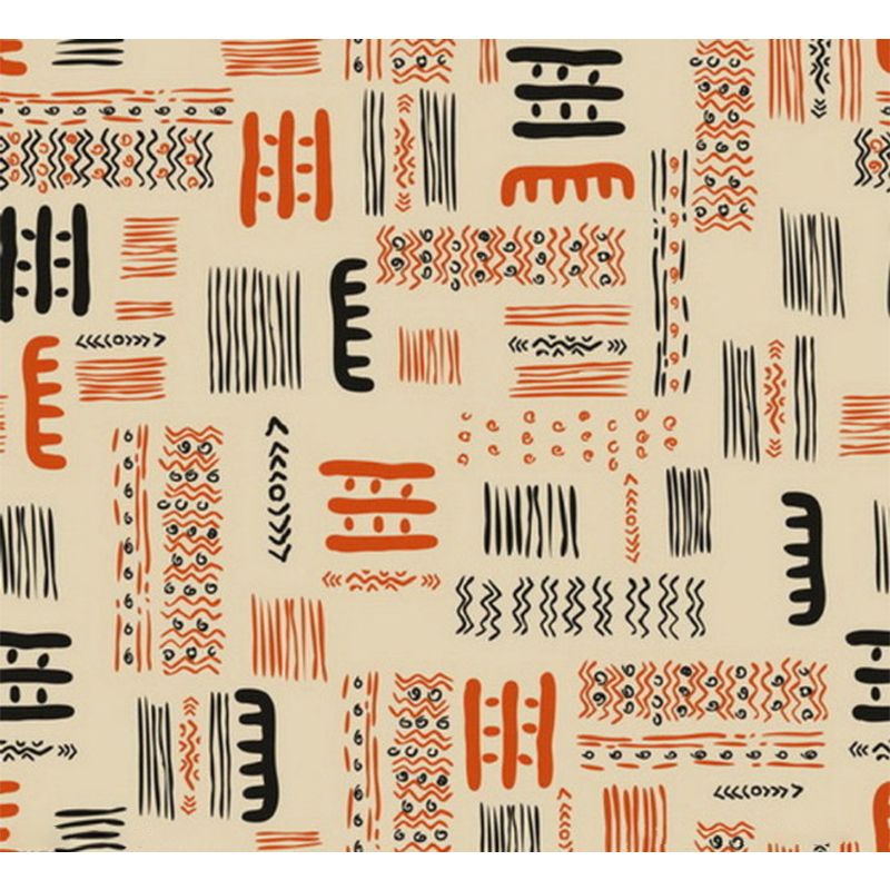 Orange-Yellow Bohemia Mural Wallpaper Full-Size Tribal Symbol Wall Covering for Home