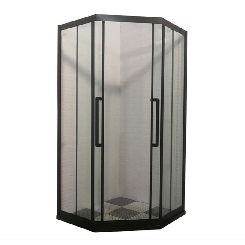 Tempered Frame Shower Doors Black Transparent Shower Bath Door