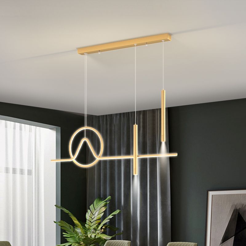 Modern Kitchen Pendant Lights Geometric Island Pendant Lights Metal 4-Light