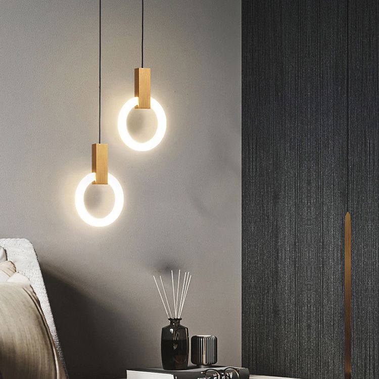 Suspension de suspension anneau lumière moderne de style moderne LED PLAN PLENDANT BLANC