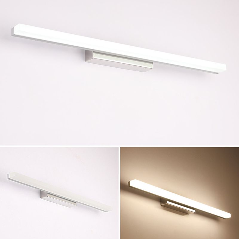 Linear Vanity Mirror Light Modern Style LED Acrylic Sconce Light Fixture with Stainless Steel Base