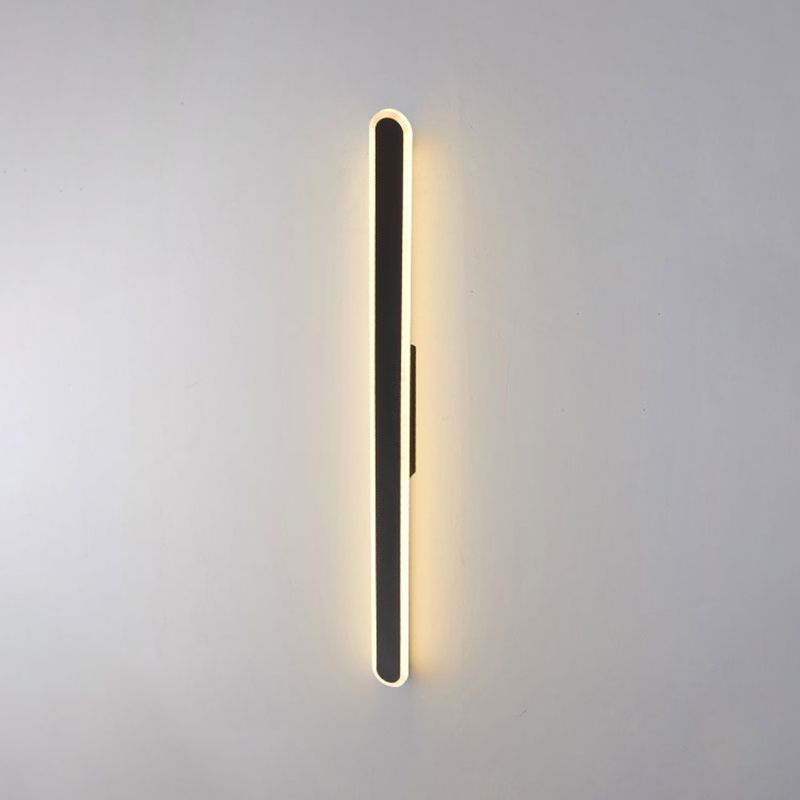 Forma lineare Fonce in metallo Sconce Modern MODERNI IL LIGHT MONTO A MOLTO MOLTO SINGOLO IN NERO