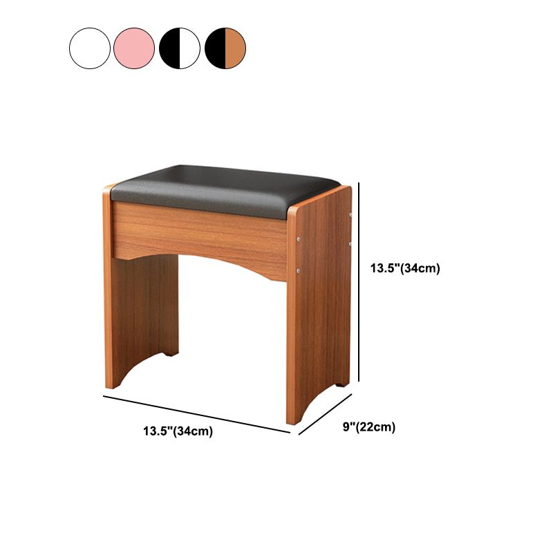 Genuine Leather Standard Ottoman Stain Resistant Rectangle Mid-Century Modern Ottoman