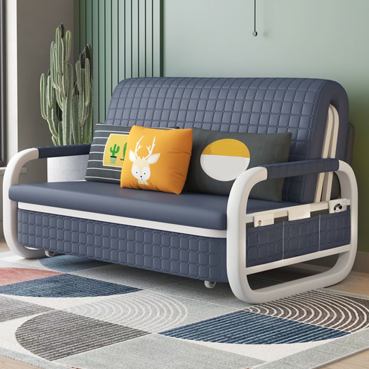 Pillow Included Sofa Futon Cushion Back Round Arms Convertible Sofa