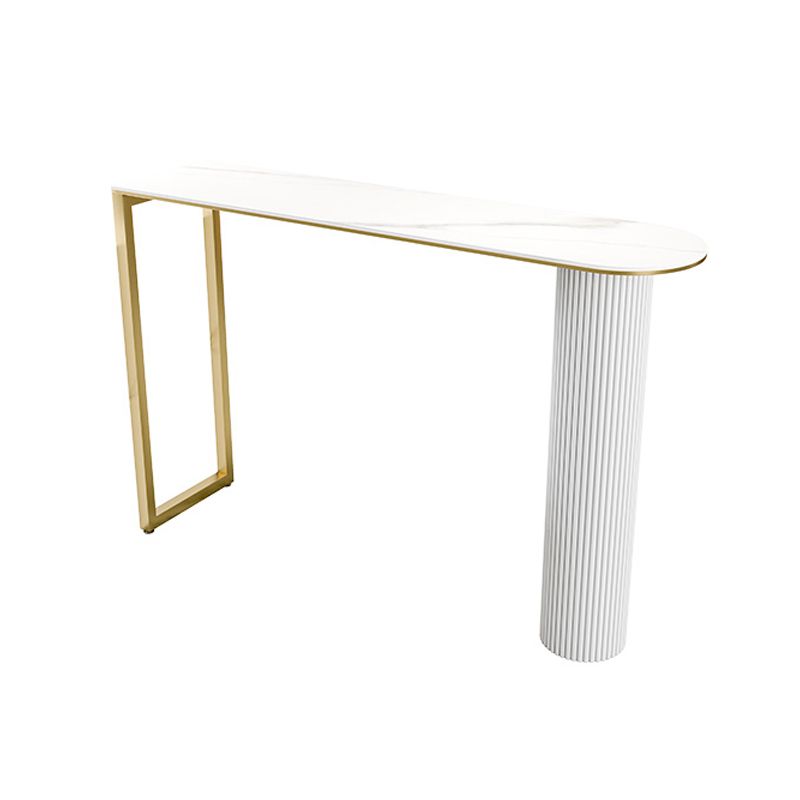 Glam White Bar Pub Table Set 1/5 Pcs Metal Base Bar Table and Stools