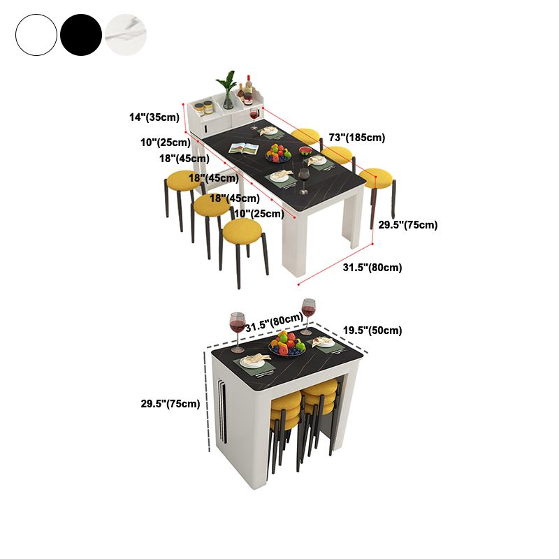 Contemporary Dining Table Rectangle Folding Dining Site Table,19.7"L x 31.5"W x 29.5"H