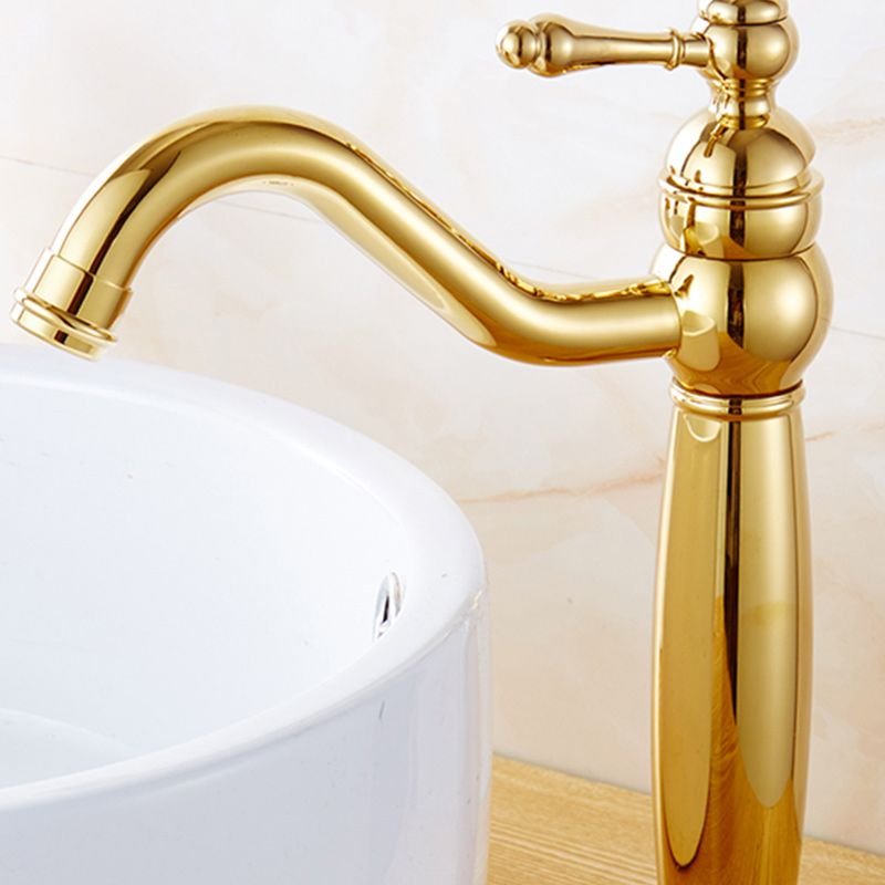 Glam Vessel Faucet Swivel Spout Lever Handle Bathroom Vessel Faucet