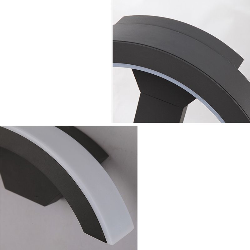 Arced Sconce Light Fixture Modern Minimalist Style Aluminum 1 Light Sconces