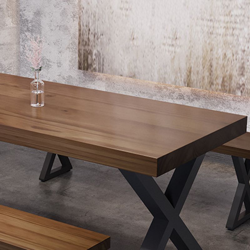 Industrial 1/4/5 Pieces Dining Set Rectangle Pine Wood Dining Table for Dining Room Cafe