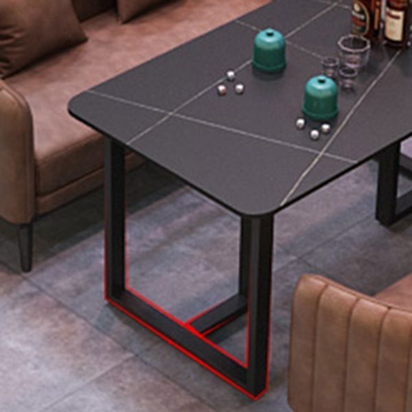 Industrial Style Dining Table Black Base Dining Table for Dining Room