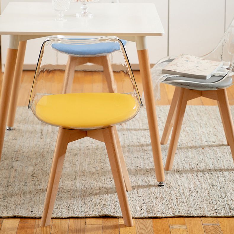Scandinavian Wood Indoor-Outdoor Chair Solid Back Side Chair