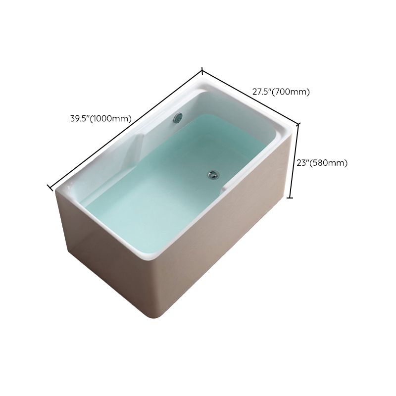 Rectangular Soaking Bathtub Antique Finish Acrylic Back to Wall Bath Tub
