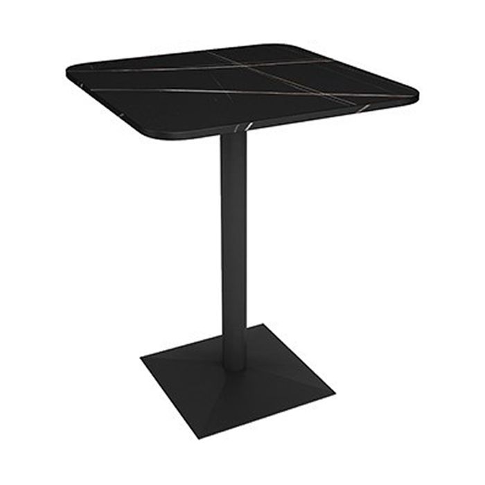 Black Sintered Stone Dining Table Industrial Metal Base Dining Table