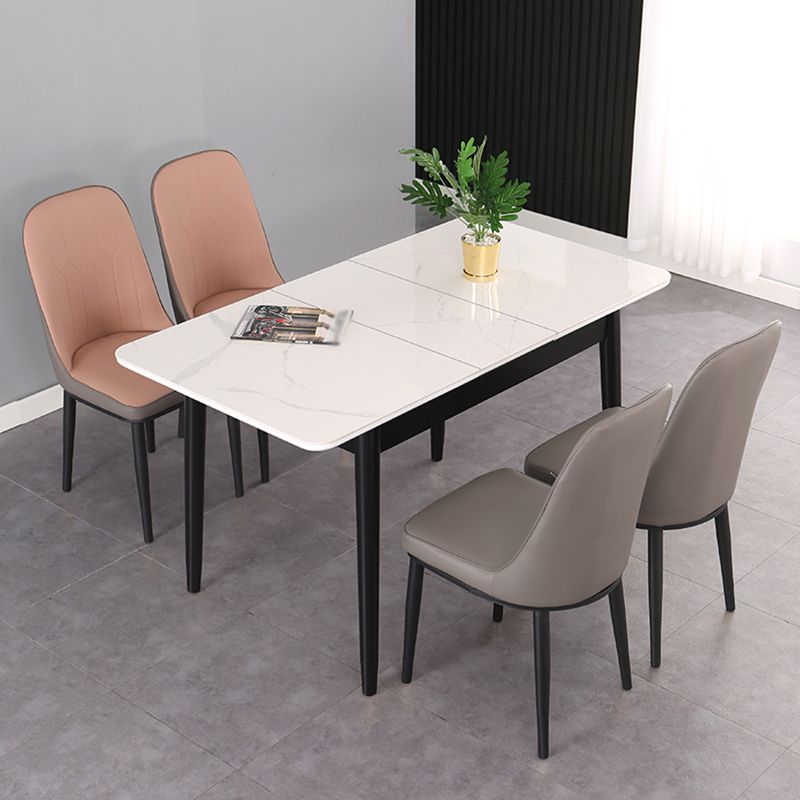 Modern Rectangle Dining Table Sintered Stone Dining Table with 4 Legs,47.2"L x 29.5"W x 29.5"H