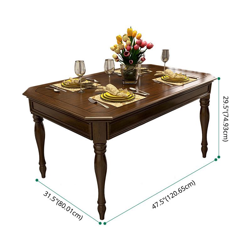 Comedor de madera Juego de altura estándar tradicional con muebles de comedor rectangulares