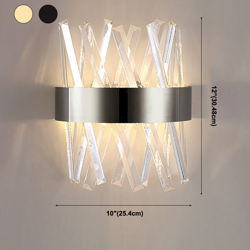 Lámpara de luz de apliques de cristal posmodernos de 2 cabezas de pared para sala de estar de dormitorio