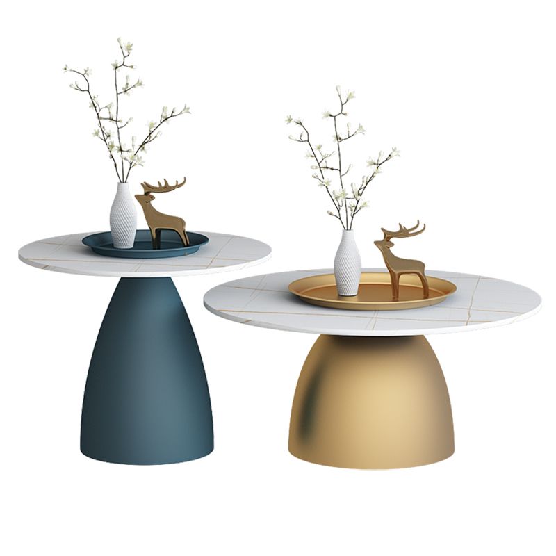 Slate 1 Single Modern Coffee Table Iron Pedestal Cocktail Table