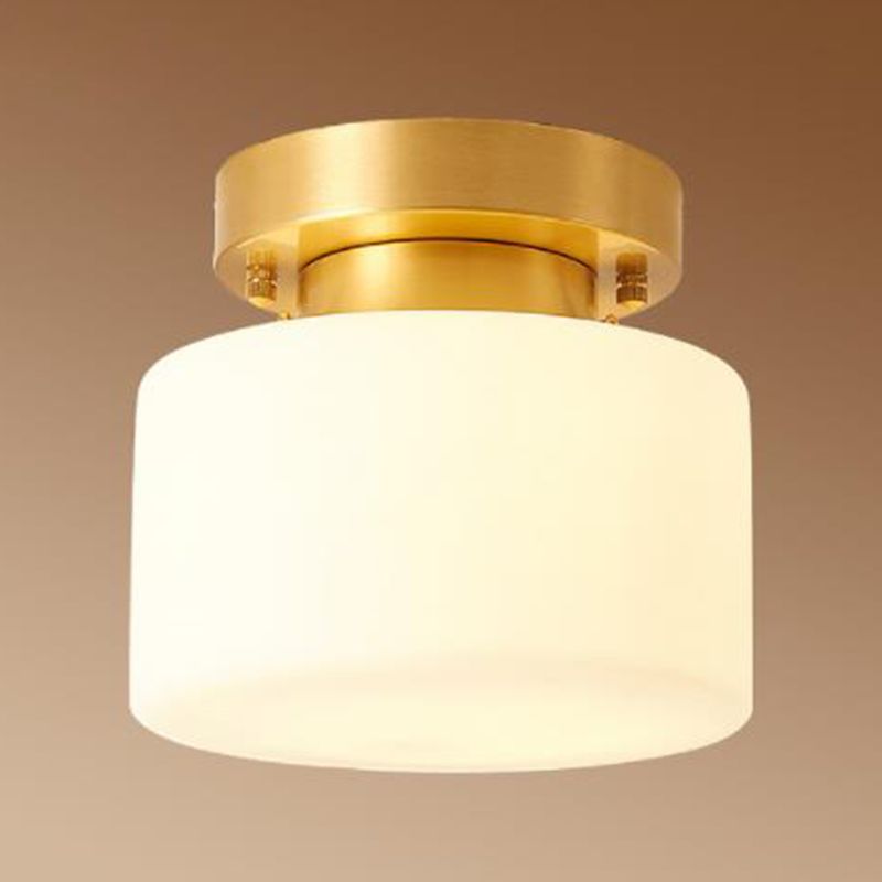 Geometrische Halbspülendeckenlichter traditioneller Milchglas Deckenleuchten für Schlafzimmer