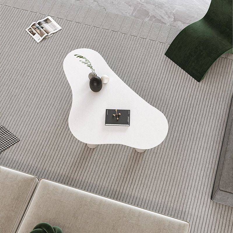 Contemporary Stone Geometric Coffee Table 3 Legs Coffee Cocktail Table