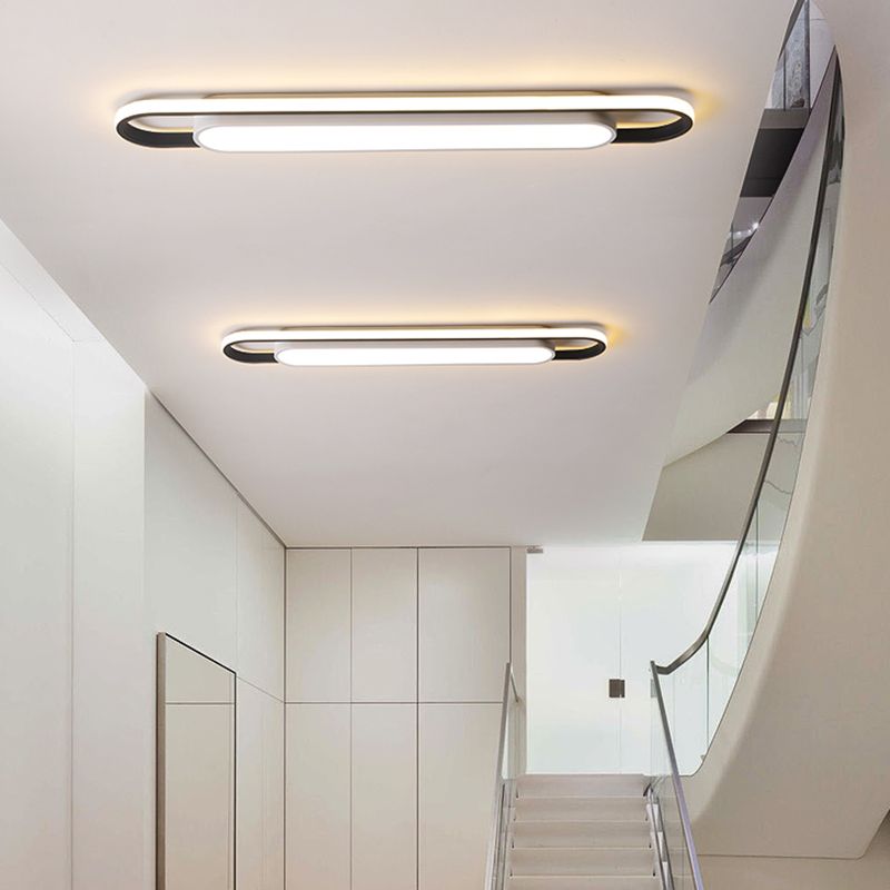Modern Simple Flush Mount Ceiling Lamp Linear Flush Lamp for Living Room