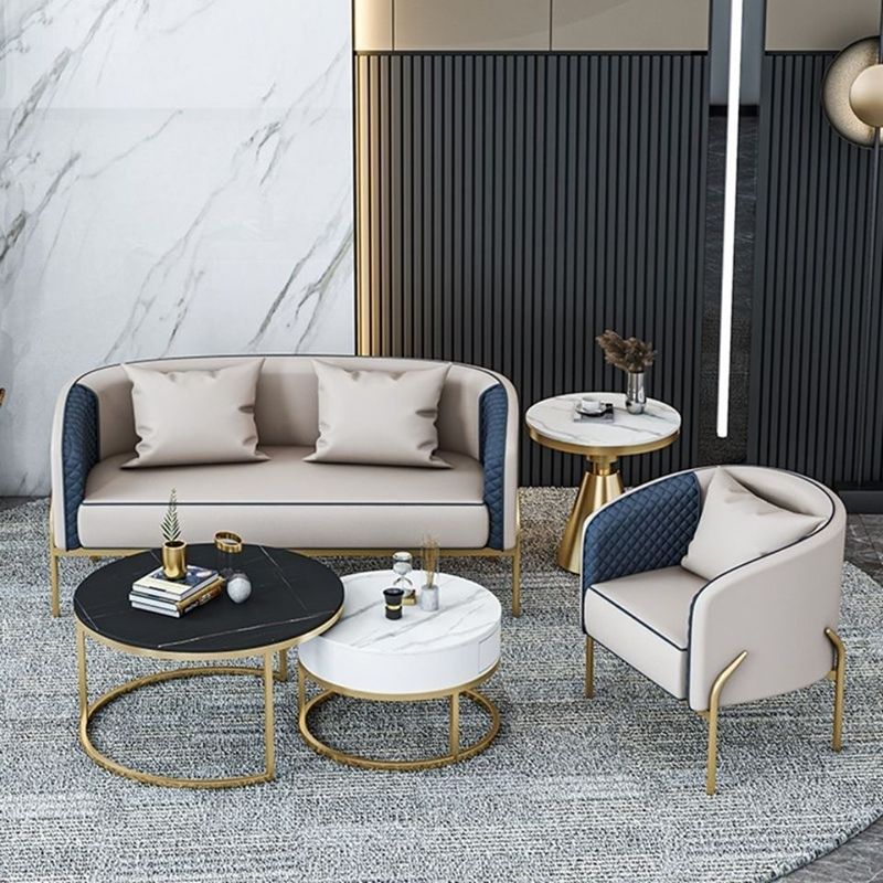 Modern Sloped Arm Sofa Basic Four Legs Standard Sofa for Living Room, Apartment