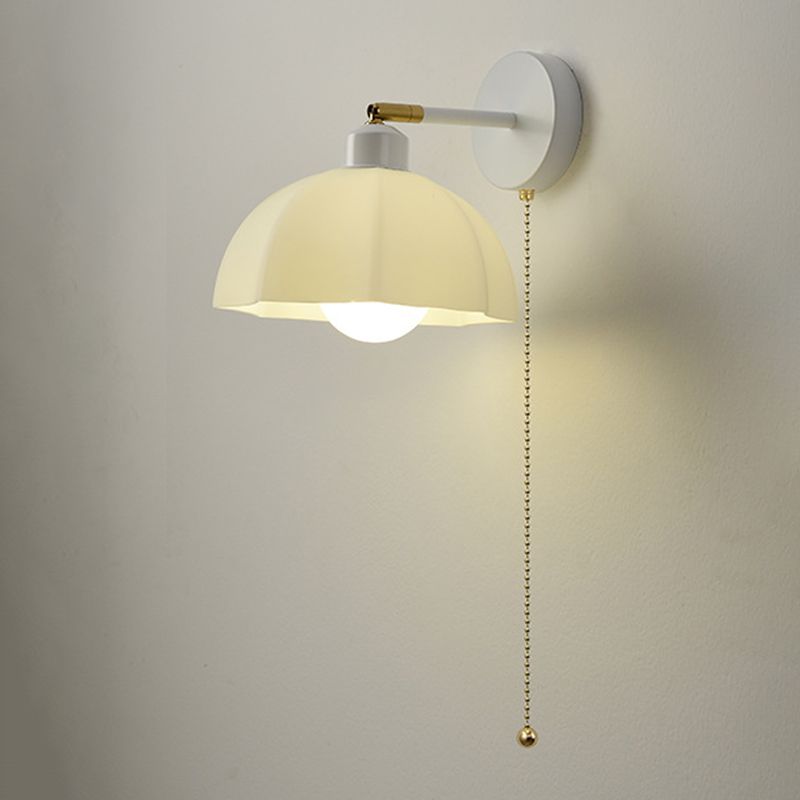 Dome Wall Lighting Simplicity 1 Light Rustic Wall Sconces in White