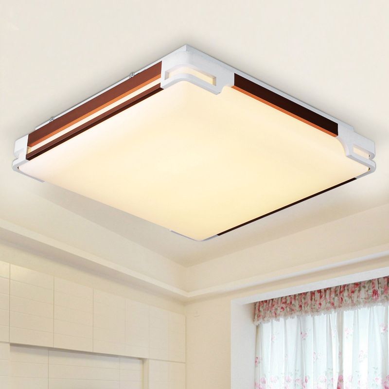 Thin Acrylic Ceiling Light Fixture Simplicity 20.5"/25"/35" Wide LED Brown Flushmount Lighting