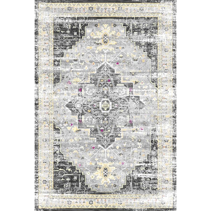 Antiquitätenmedaillon Teppich weißer Tonpolyester Teppich Nicht-Rutsch-Backing-Teppich für die Heimdekoration