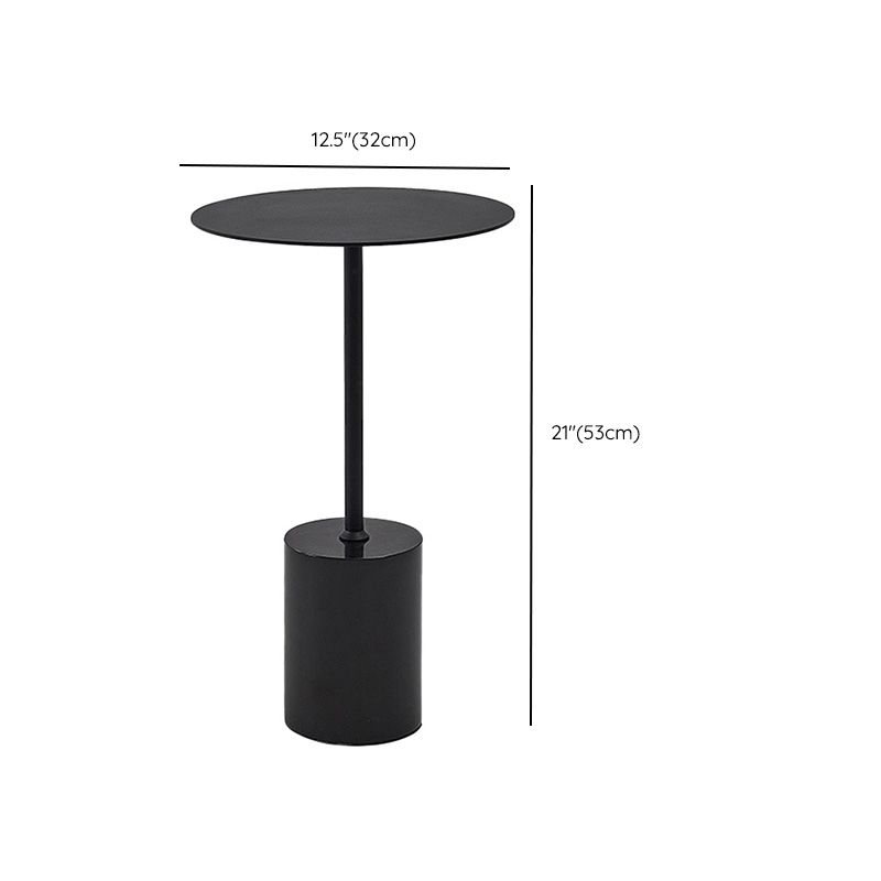 Black End Slide Table Round Living Room Pedestal Marble Corner Table