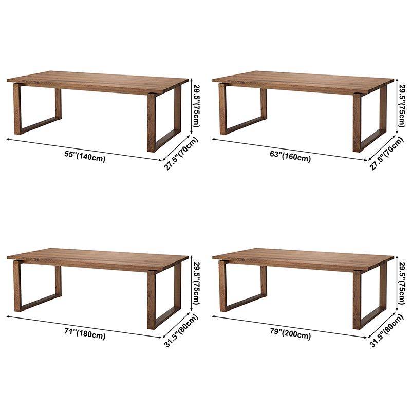 Dennen vaste houten rechthoektafel moderne eettafel met dubbel voetstuk voor restaurant