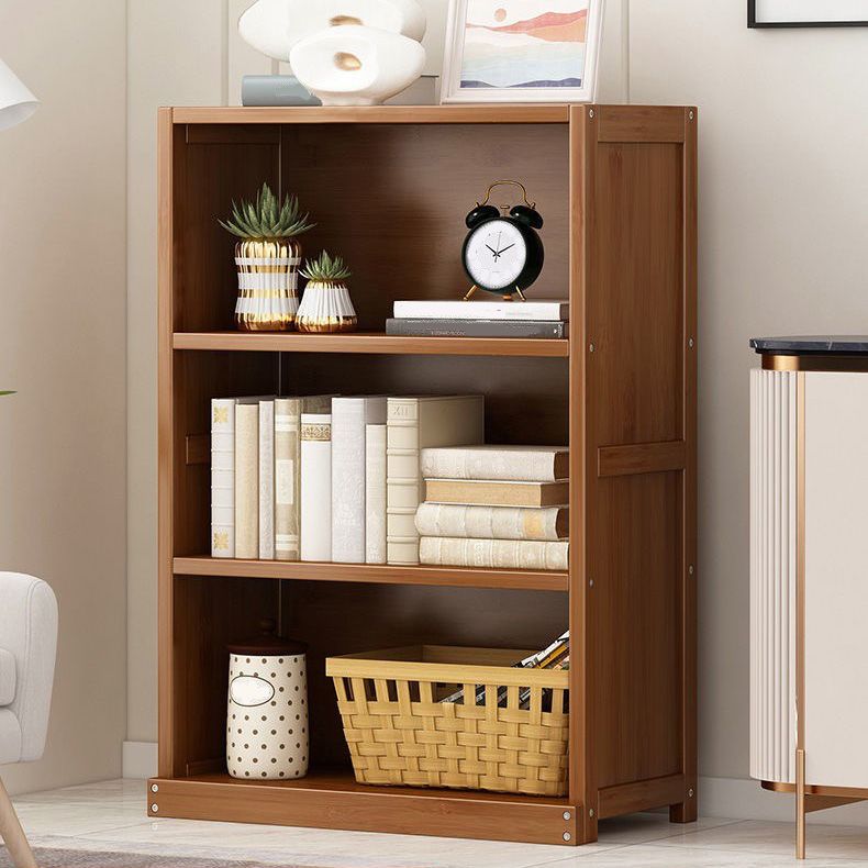 Manufactured Wood Standard Bookshelf Brown Vertical Bookcase with Door and Drawer