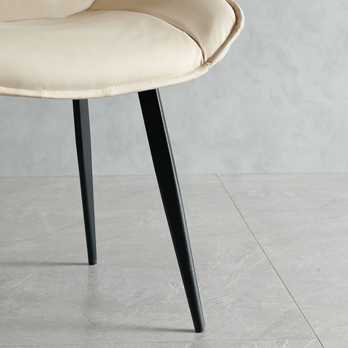 Silla de comedor estilo moderno Sillas laterales sin brazos de cocina con patas de metal