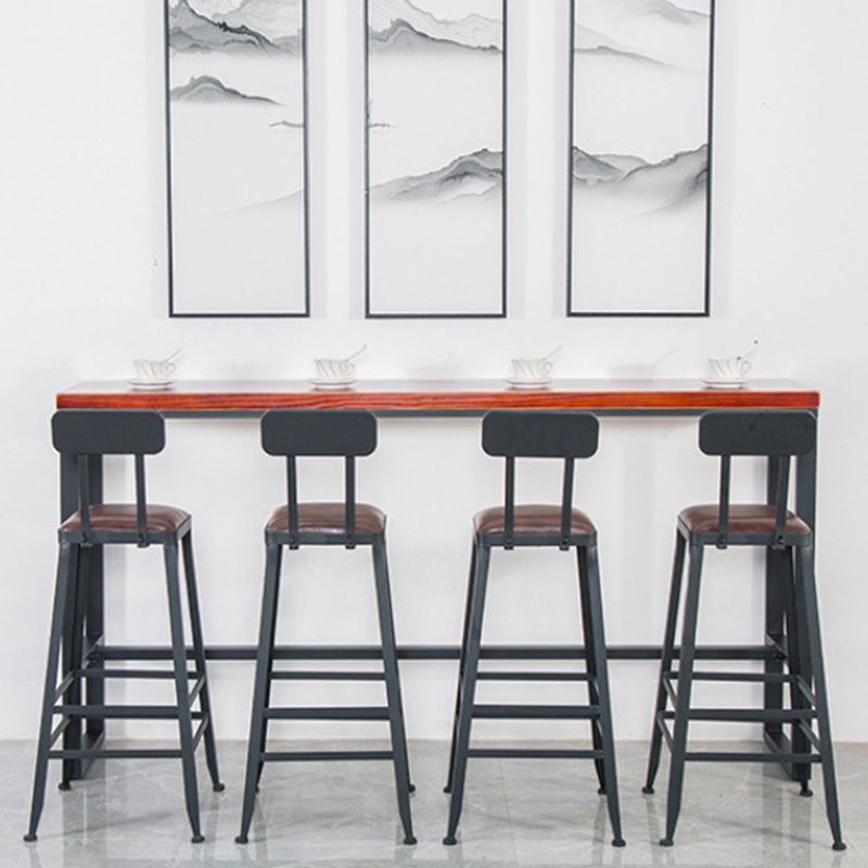 Solid Wood Bar Table Industrial Brown Dining Table for Kitchen Use