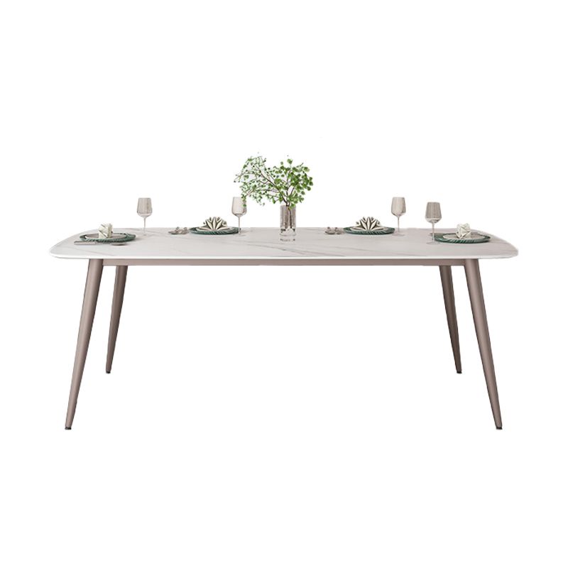 Traditional Luxury Rectangle Dining Table Stone Dining Room Furniture
