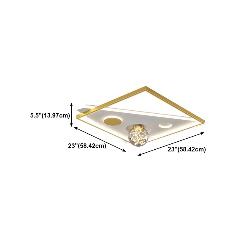 Simplicity Lighting Fixture Gypsophila LED Flush Mounted Ceiling Lights with Glass Shade