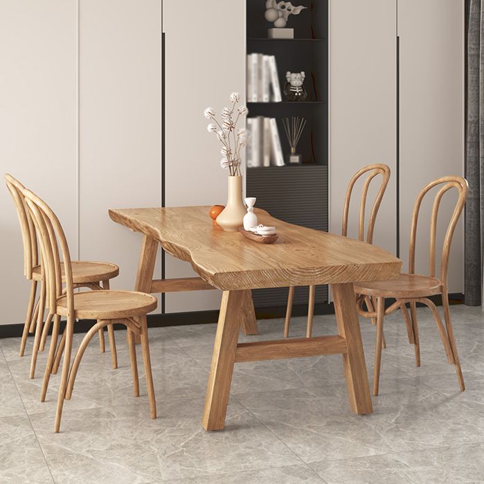 Modern 1/2/3/5/6 Pieces Rectangle Dining Set Solid Wood Dining Table with Chairs