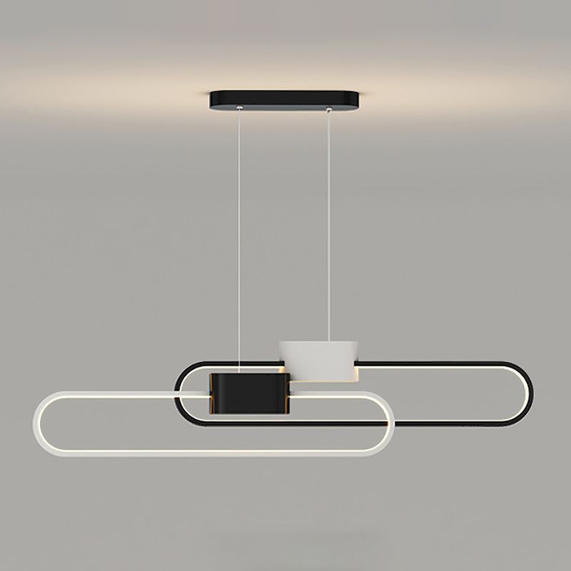 LED Esszimmer Island Lampen Einfachheit Oval Metall Anhänger Leuchte