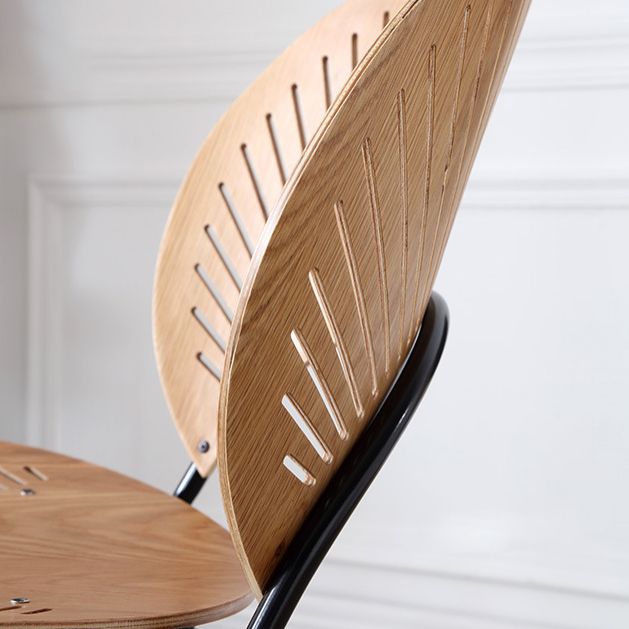 Silla de comedor de madera moderna, sillas de comedor sin brazos de metal para uso doméstico