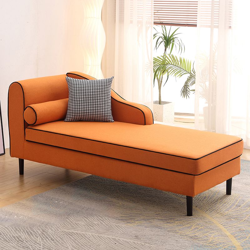Modern Cushioned Chaise Lounge One Armed Chaise with Recessed Arms for Living Room
