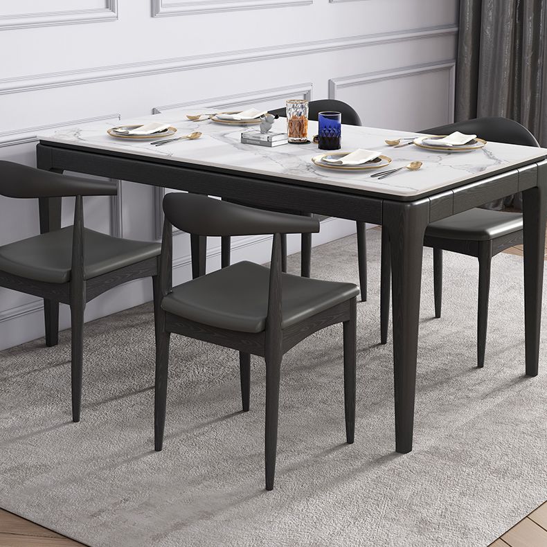 Stone Dining Site Table Midcentury Style Rectangle Dining Table for Kitchen Home