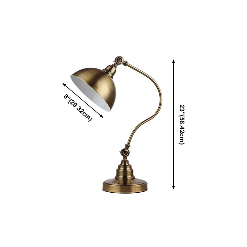 Dome 1 Light Table Lamp Mid Century Metal Night Table Lamps for Bedroom