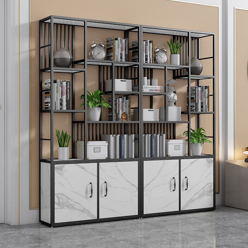 Contemporary 70.87" H Metal Shelf Open Bookcase for Living Room