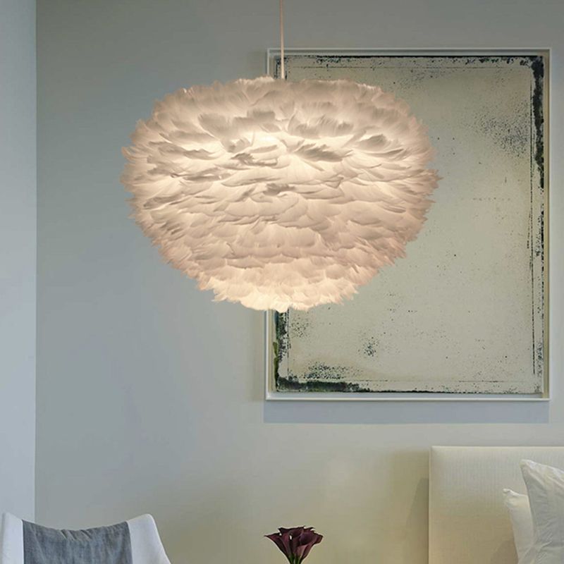 Weißer Kugel Pendel Licht minimalistisch 14 "/18" /21.5 "breit