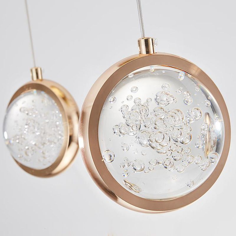 Pendard moderne Métal et cristal multiple suspendu pour escalier