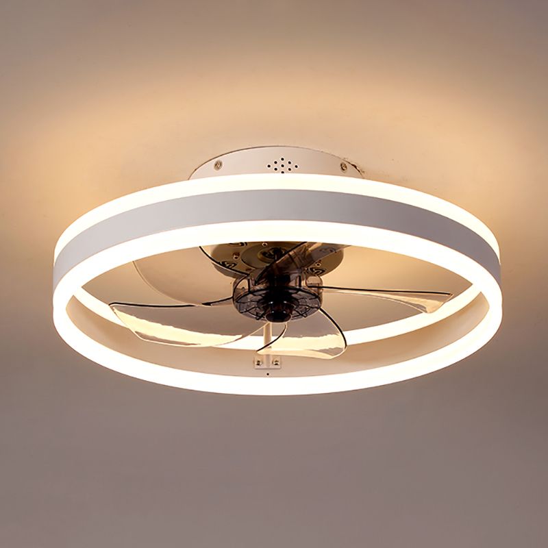 Metal Fan Ceiling Lights Modern Style 1 Light Flush Mount Lamp for Bedroom