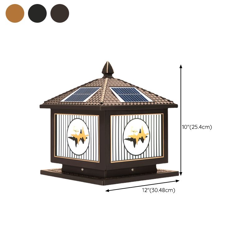 Modern Metallic Pillar Light Creative LED Solar Lighting Fixture for Garden